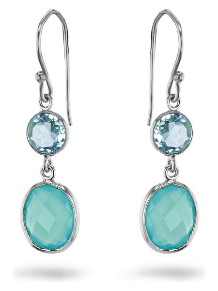 Les Petites Précieuses Srebrne kolczyki z kamieniami szlachetnymi rozmiar: onesize. Szare kolczyki Les Petites Précieuses, z topazem, srebrne, z zapięciem typu bigiel. Za 113.99 zł.