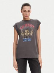 PINKO T-Shirt Marrakech 104603 A2DA Szary Regular Fit. Szare t-shirty Pinko, xs, bez wzorów, z bawełny, bez kołnierzyka, bez ramiączek. Za 369.99 zł.