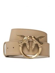 Pinko Pasek Damski Love Berry H4 Belt PE 23 PLT01 100120 A0F1 Beżowy. Brązowe paski Pinko, bez wzorów, ze skóry. Za 309.99 zł.
