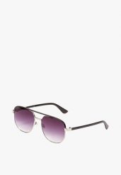 Czarno-Srebrne Okulary Przeciwsłoneczne Pilotki Corvilla. Czarne okulary przeciwsłoneczne Born2be, bez wzorów, z jeansu, eleganckie. Za 29.99 zł.