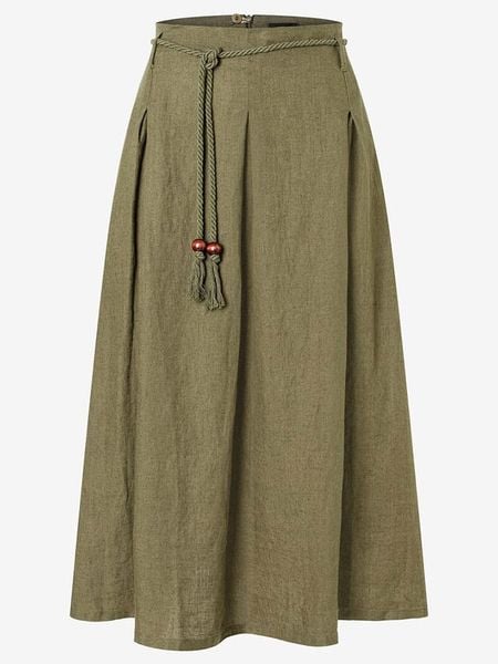 More & More Lniana spódnica w kolorze khaki rozmiar: 44. Brązowe spódnice More & More, bez wzorów, ze lnu, midi, rozkloszowane. Za 134.95 zł.