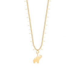 Naszyjnik Margot z białą emalią z zawieszką Słoń. Białe naszyjniki Lilou, ze stali. Za 318.00 zł.