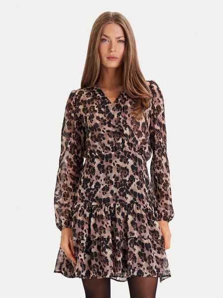 Morgan Sukienka codzienna 252-RLEOL.F Brązowy Regular Fit. Brązowe sukienki Morgan, na co dzień, bez wzorów, z syntetyku, bez kołnierzyka, bez ramiączek, proste. Za 269.99 zł.