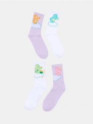 Prążkowane skarpetki 4 pack Care Bears - wielobarwny. Skarpety Sinsay, bez wzorów, prążkowane. Za 12.99 zł.