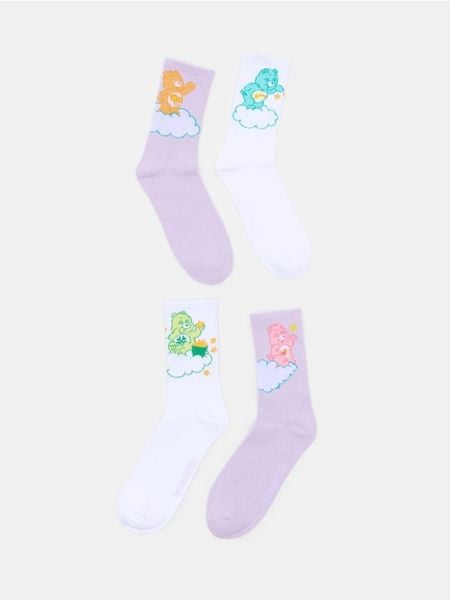 Prążkowane skarpetki 4 pack Care Bears - wielobarwny. Skarpety Sinsay, bez wzorów, prążkowane. Za 12.99 zł.