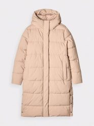 4F Płaszcz puchowy w kolorze beżowym rozmiar: M. Brązowe płaszcze 4f, m, bez wzorów, z puchu, bez kaptura. Za 248.58 zł.