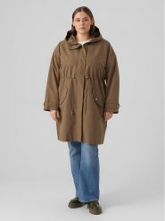 Vero Moda Curve Płaszcz przejściowy 10287156 Brązowy Regular Fit. Brązowe płaszcze Vero Moda Curve, bez wzorów, z syntetyku, bez kaptura. Za 109.99 zł.