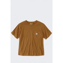 Koszulka damska bawełniana z kieszonką Carhartt Lightweight. Brązowe bluzki Carhartt, xl, bez wzorów, z bawełny, sportowe, bez kołnierzyka, bez ramiączek. Za 135.00 zł.