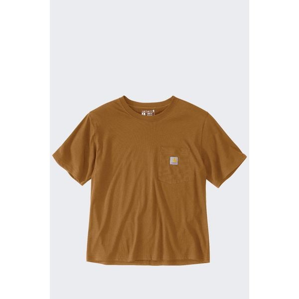 Koszulka damska bawełniana z kieszonką Carhartt Lightweight. Brązowe bluzki Carhartt, xl, bez wzorów, z bawełny, sportowe, bez kołnierzyka, bez ramiączek. Za 135.00 zł.