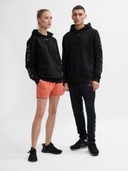 Bluza sportowa z kapturem Hummel Legacy Hoodie Unisex. Czarne bluzy Hummel, s, bez wzorów, z bawełny, z kapturem. Za 218.90 zł.