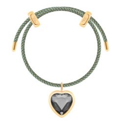 Bransoletka Liana w kolorze ciemnoszarym ze złotą nitką z zawieszką Icons. Szare bransoletki Lilou, z kryształem, pozłacane. Za 328.00 zł.