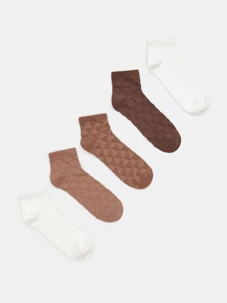 Ażurowe skarpetki z bawełną 5 pack - wielobarwny. Skarpety Sinsay, w ażurowe wzory, z bawełny. Za 15.99 zł.