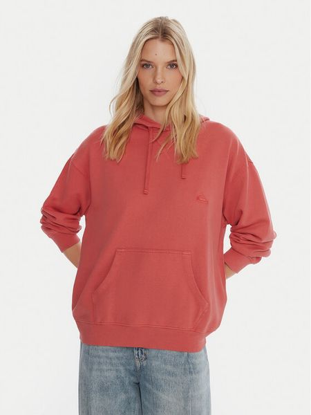 Quiksilver Bluza Esential Hoodie EQWFT03191 Koralowy Regular Fit. Pomarańczowe bluzy Quiksilver, xl, bez wzorów, z bawełny, bez kaptura. Za 199.99 zł.