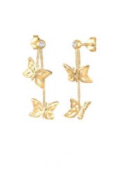 Elli Damskie kolczyki Butterfly Trend Nature z kryształami ze srebra próby 925 Sterling Silver Kolczyki 1 ct. Szare kolczyki Elli, srebrne. Za 198.99 zł.