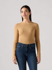 Levi´s Sweter w kolorze beżowym rozmiar: L. Brązowe swetry l, z aplikacjami, bez ramiączek. Za 123.25 zł.