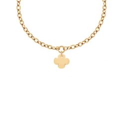 Naszyjnik Łańcuch No.1 z pozłacaną okrągłą koniczyną 2 cm. Żółte naszyjniki Lilou, pozłacane. Za 463.00 zł.