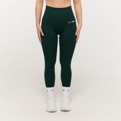 Legginsy damskie fitness bezszwowe GymBabe Forest. Zielone legginsy GYMBEAM, s, bez wzorów, z elastanu. Za 131.90 zł.