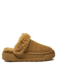 Guess Kapcie Unika3 FLFUK3 FAL06 Brązowy. Brązowe obuwie domowe Guess, z aplikacjami, ze skóry, bez zapięcia. Za 739.99 zł.