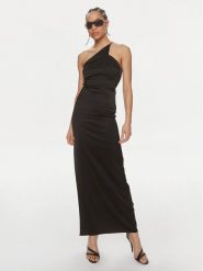 Patrizia Pepe Sukienka wieczorowa 2A2683/A644-K103 Czarny Slim Fit. Czarne sukienki Patrizia Pepe, bez wzorów, z wiskozy, wizytowe, bez kołnierzyka, bez ramiączek. Za 1,219.00 zł.