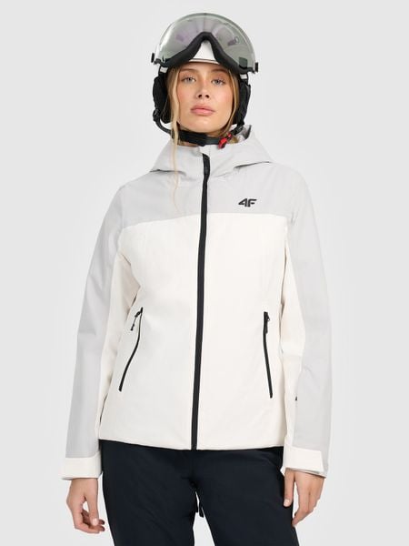 4F Kurtka narciarska membrana 5000 damska - biała XXL. Białe kurtki narciarskie 4f, xxl, bez wzorów, z materiału, bez kaptura, narciarskie. Za 399.99 zł.