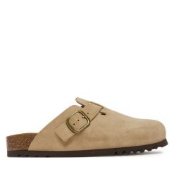 Klapki Scholl. Brązowe klapki Scholl, bez wzorów, bez obcasa. Za 309.99 zł.