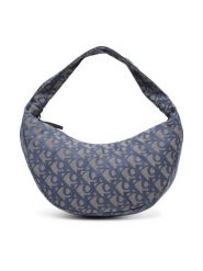 Calvin Klein Torebka Ckj Monogram Pinched Medium Shou LV04F3206G Niebieski. Niebieskie torebki klasyczne Calvin Klein, bez wzorów, z materiału, bez dodatków. Za 439.99 zł.