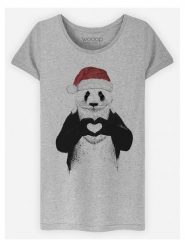 WOOOP Koszulka "Santa Panda" w kolorze szarym rozmiar: XXL. Szare bluzki Wooop, xxl, bez wzorów, z wiskozy, bez kołnierzyka, bez ramiączek. Za 56.99 zł.
