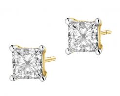 Kolczyki z żółtego złota z diamentami laboratoryjnymi - 1,06 ct - próba 585. Żółte kolczyki Apart, z diamentem, złote. Za 5,490.00 zł.