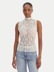 Vero Moda Bluzka Lisa 10337963 Biały Tight Fit. Białe bluzki Vero Moda, xl, bez wzorów, z syntetyku, bez kołnierzyka, bez ramiączek. Za 119.99 zł.