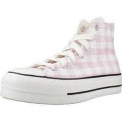 Tenisówki Converse Model Chuck Taylor All Star Platform Gingham Kolor Rose. Czerwone trampki Converse, bez wzorów, z tkaniny, bez zapięcia. Za 370.99 zł.