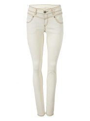 Heine Dżinsy - Skinny fit - w kolorze kremowym rozmiar: 48. Brązowe jeansy Heine, bez wzorów. Za 110.04 zł.