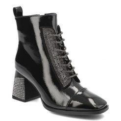 Czarne Botki S.Barski Lakierowane Obuwie Damskie Na Eleganckim Obcasie. Czarne botki S.BARSKI, bez wzorów, z lakierowanej skóry, bez obcasa, na obcasie, bez zapięcia. Za 249.00 zł.