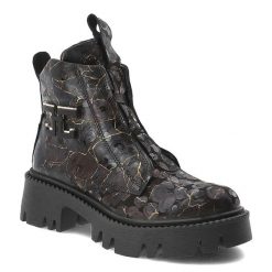 Czarne Botki Artiker Stylowe Obuwie Damskie. Czarne botki Artiker, bez wzorów, ze skóry, bez obcasa, bez zapięcia. Za 373.99 zł.
