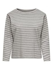 JDY Koszulka w kolorze szarym ze wzorem rozmiar: M. Szare bluzki JDY, m, bez wzorów, z bawełny, bez kołnierzyka, bez ramiączek. Za 36.31 zł.