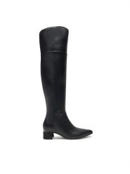 Guess Kozaki Lucie2 FLFLU2 ELE11 Czarny. Czarne kozaki Guess, ze skóry, bez obcasa, na słupku, bez zapięcia. Za 1,099.00 zł.
