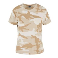 T-shirt Damski Camo Standardowy. Brązowe t-shirty Urban Classics, xl, bez wzorów, bez kołnierzyka, bez ramiączek. Za 72.99 zł.