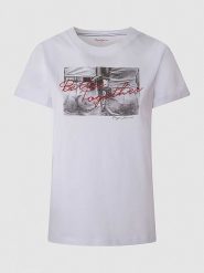 Pepe Jeans Koszulka w kolorze białym rozmiar: XS. Białe bluzki Pepe Jeans, xs, bez wzorów, z bawełny, bez kołnierzyka, bez ramiączek. Za 74.81 zł.