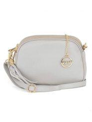 Mia Tomazzi Skórzana torebka "Gradisca" w kolorze jasnoszarym - 22,5 x 16 x 7 cm rozmiar: onesize. Szare torby na ramię Mia Tomazzi, bez wzorów, z materiału, na ramię, bez dodatków. Za 196.70 zł.