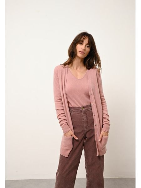 Just Cashmere Kaszmirowy kardigan "Chelsea" w kolorze jasnoróżowym rozmiar: M. Różowe kardigany Just Cashmere, m, bez wzorów, z kaszmiru. Za 480.90 zł.