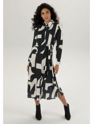 Aniston Sukienka w kolorze czarno-białym rozmiar: 46. Białe sukienki Aniston, bez wzorów, bez kołnierzyka, bez ramiączek, maxi. Za 104.99 zł.