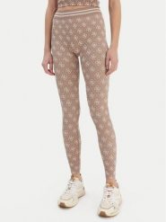 Guess Legginsy V5BB13 K2000 Brązowy Slim Fit. Brązowe legginsy Guess, l, z aplikacjami, z syntetyku. Za 179.99 zł.