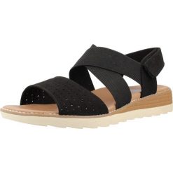 Sandały SKECHERS 113890S Czarny. Czarne sandały Skechers, bez wzorów, z materiału, bez obcasa, bez zapięcia. Za 233.99 zł.