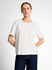 Tom Tailor Koszulka w kolorze białym rozmiar: S. Białe bluzki Tom Tailor, s, bez wzorów, z bawełny, bez kołnierzyka, bez ramiączek. Za 77.95 zł.