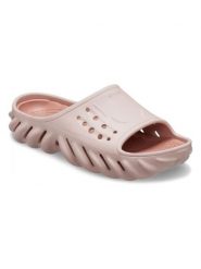Crocs Klapki "Echo" w kolorze jasnoróżowym rozmiar: 43/44. Różowe klapki Crocs, bez wzorów, z otwartym noskiem, bez obcasa. Za 75.34 zł.