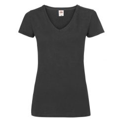 Koszulka Z Dekoltem W Szpic Dla Kobiet. Czarne bluzki FRUIT OF THE LOOM, m, bez wzorów, sportowe, bez kołnierzyka, bez ramiączek. Za 33.99 zł.