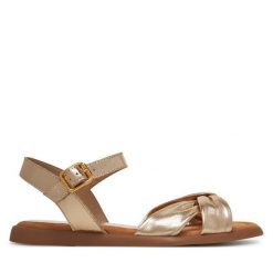 Sandały Unisa. Żółte sandały Unisa, bez wzorów, bez obcasa, na płaskiej podeszwie, bez zapięcia. Za 339.99 zł.