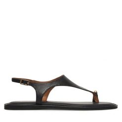 Sandały Tamaris. Czarne sandały Tamaris, bez wzorów, bez obcasa, na płaskiej podeszwie, bez zapięcia. Za 289.99 zł.