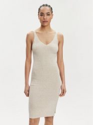 ONLY Sukienka letnia Lina 15286410 Beżowy Slim Fit. Brązowe sukienki Only, na lato, l, bez wzorów, z syntetyku, bez kołnierzyka, bez ramiączek. Za 99.99 zł.