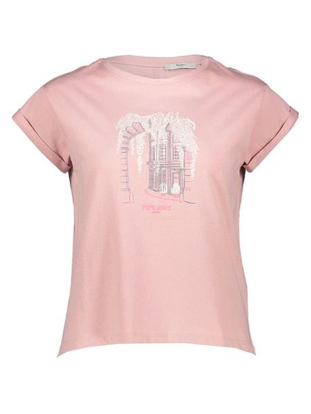 Pepe Jeans Koszulka w kolorze jasnoróżowym rozmiar: S. Różowe bluzki Pepe Jeans, s, bez wzorów, z bawełny, bez kołnierzyka, bez ramiączek. Za 76.45 zł.