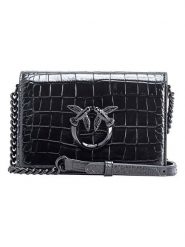 Pinko Skórzana torebka w kolorze czarnym - 19 x 13 x 7 cm rozmiar: onesize. Czarne torby na ramię Pinko, bez wzorów, z materiału, na ramię, bez dodatków. Za 1,122.77 zł.